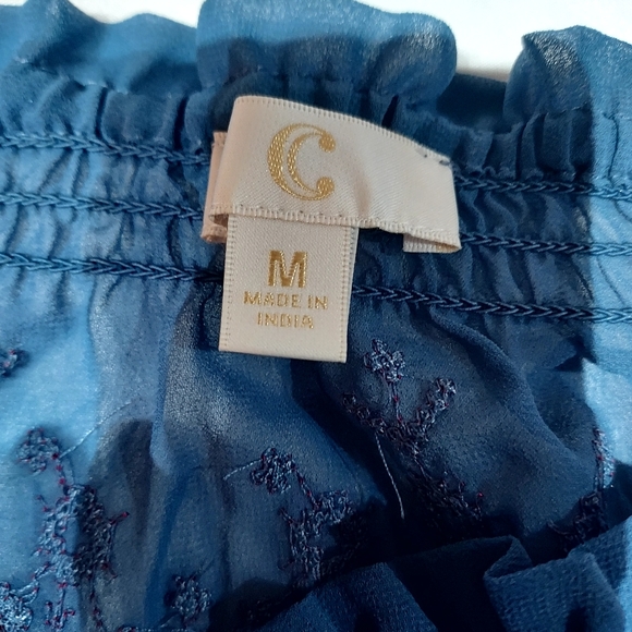 Charming Charlie Boho Sheer Blouse, size M - Picture 2 of 4